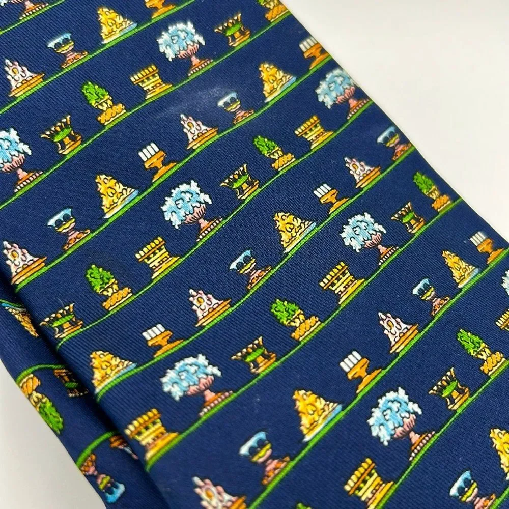 Salvatore Ferragamo 100% Silk Victorian Feast tie